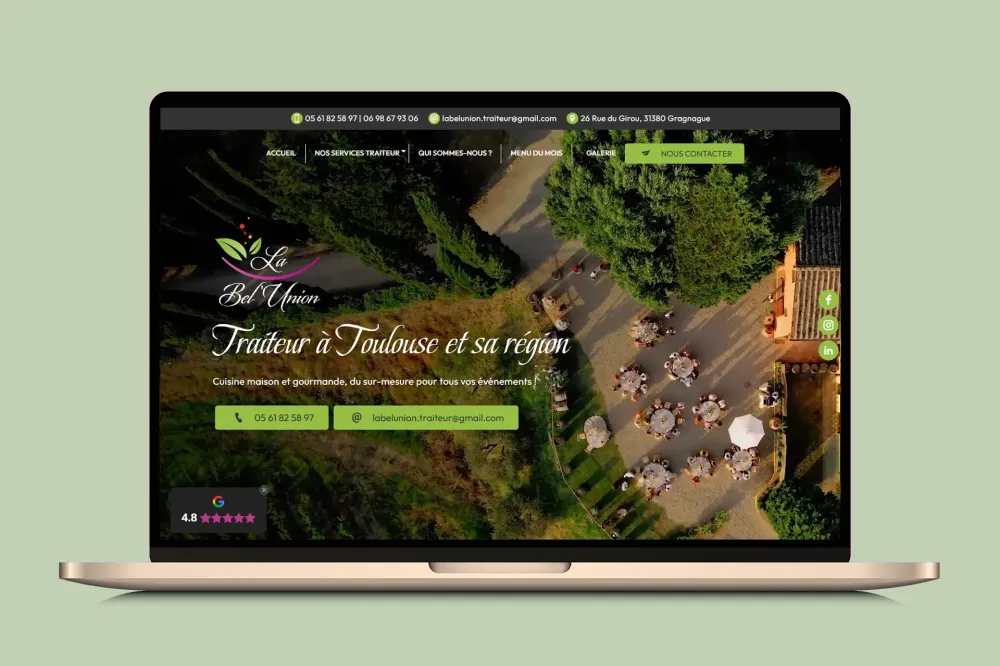 Création d'un site vitrine pour untraiteur près de Toulouse